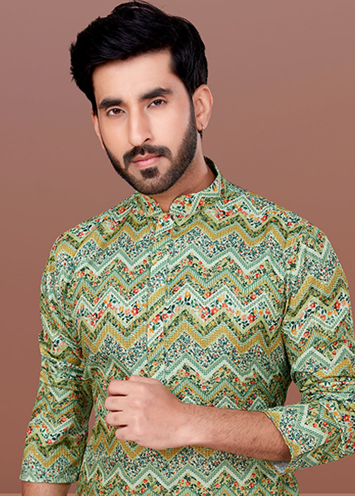 Multicolor Cotton 2 Pc Kurta Pajama Set