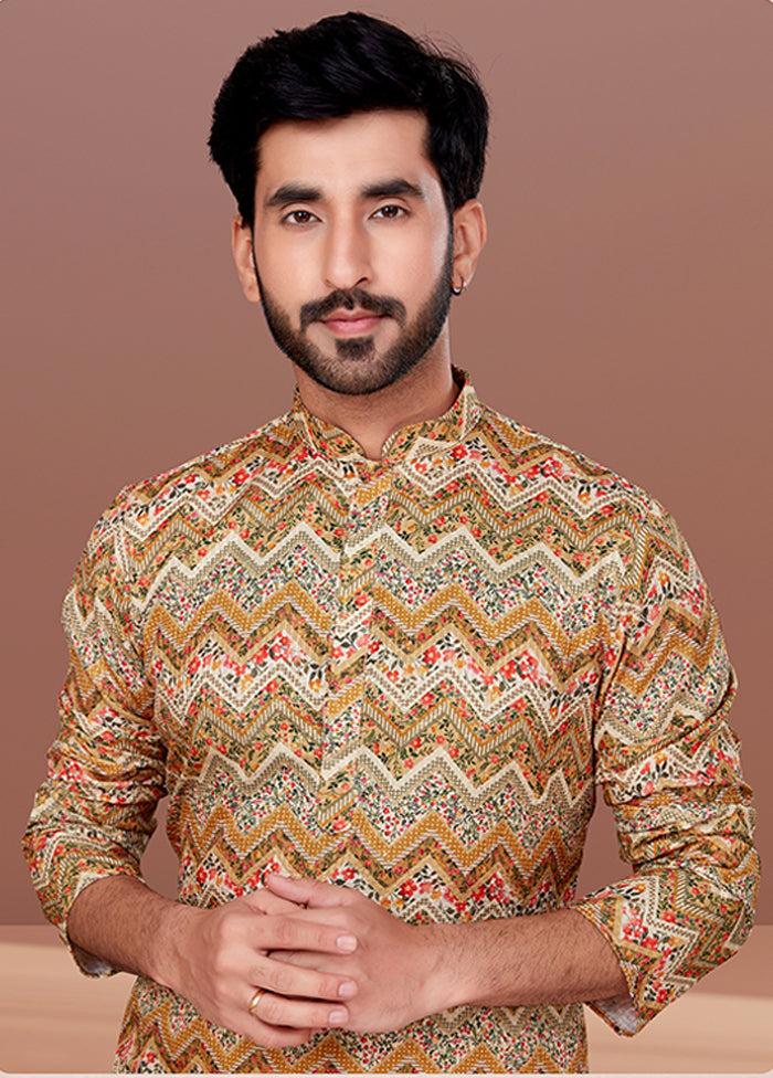Multicolor Cotton 2 Pc Kurta Pajama Set