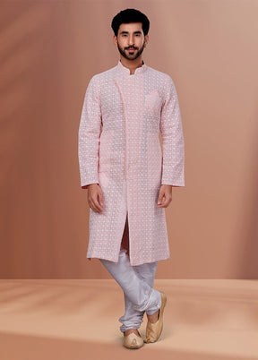 Pink Georgette 2 Pc Kurta Pajama Set
