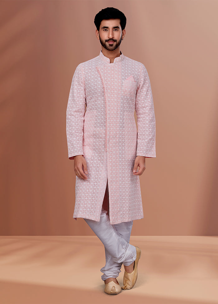 Pink Georgette 2 Pc Kurta Pajama Set