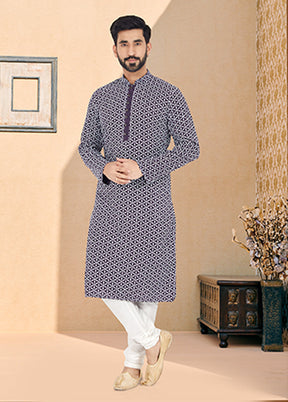 Blue Georgette 2 Pc Kurta Pajama Set
