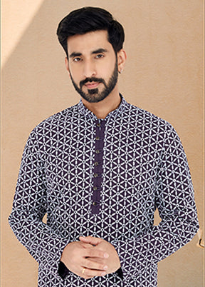 Blue Georgette 2 Pc Kurta Pajama Set