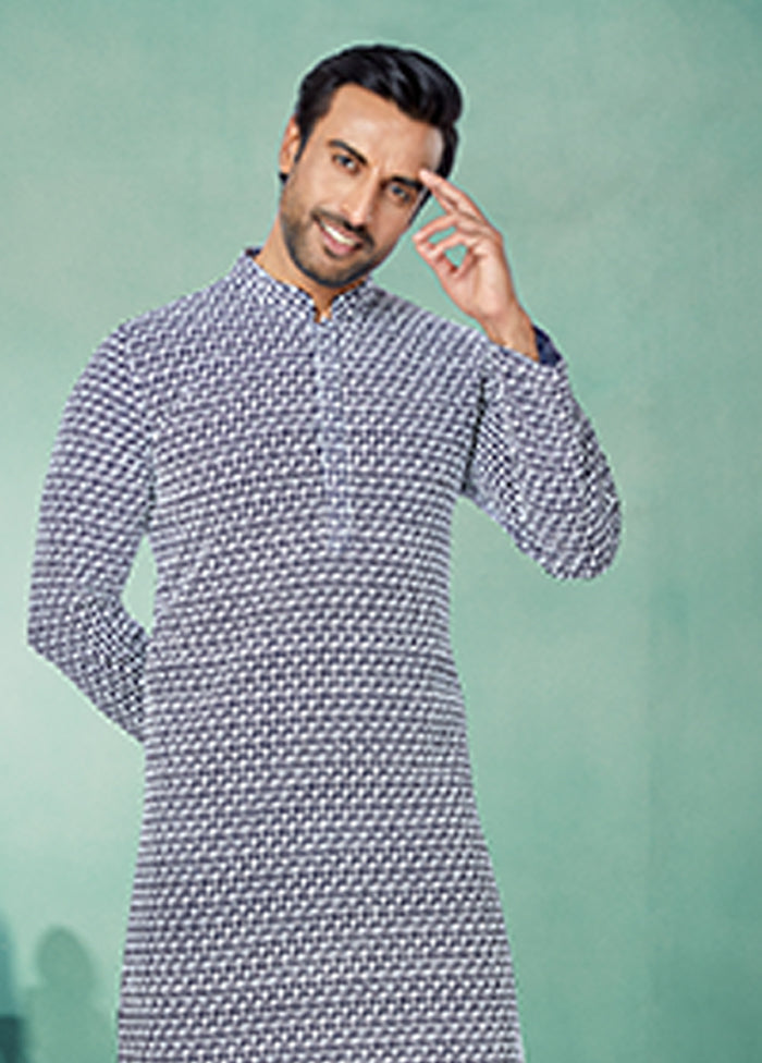 Blue Georgette 2 Pc Kurta Pajama Set