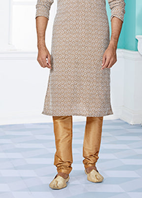 Brown Georgette 2 Pc Kurta Pajama Set