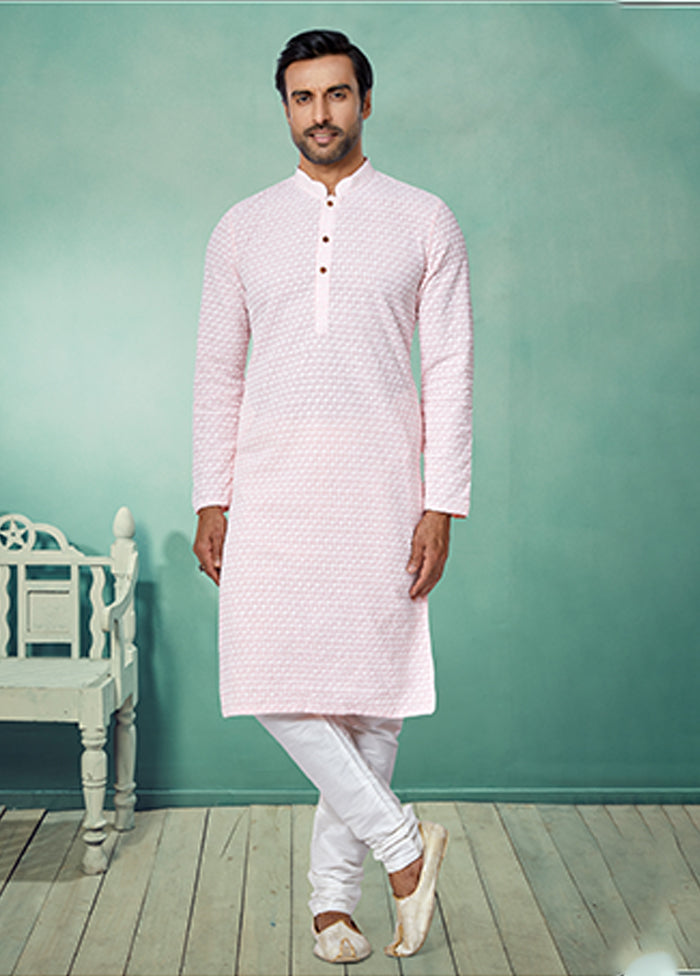 Pink Georgette 2 Pc Kurta Pajama Set