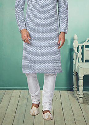 Grey Georgette 2 Pc Kurta Pajama Set