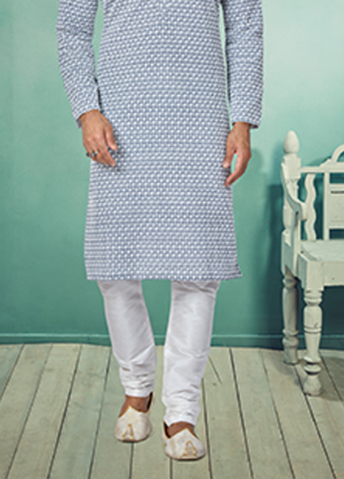 Grey Georgette 2 Pc Kurta Pajama Set