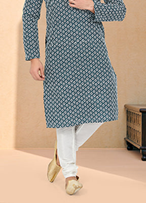 Green Silk 2 Pc Kurta Pajama Set