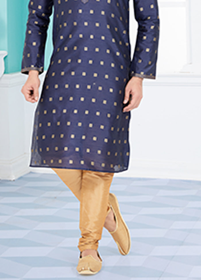 Blue Silk 2 Pc Kurta Pajama Set