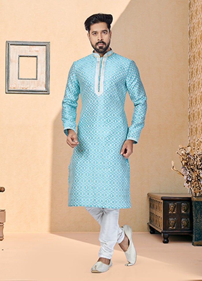 Green Silk 2 Pc Kurta Pajama Set