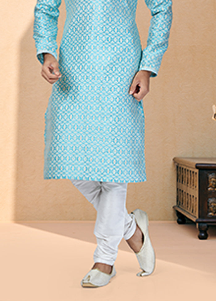 Green Silk 2 Pc Kurta Pajama Set