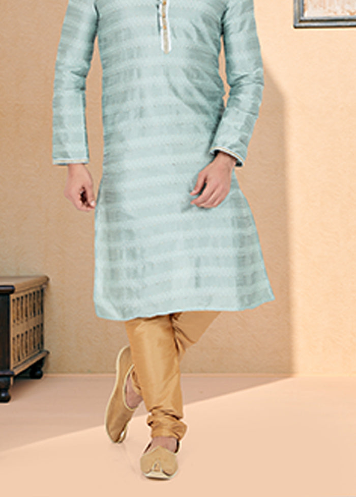 Grey Silk 2 Pc Kurta Pajama Set