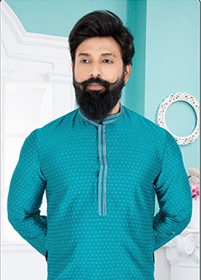Green Cotton 2 Pc Kurta Pajama Set