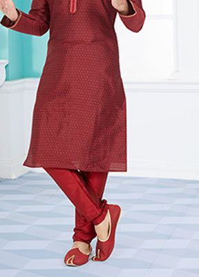 Maroon Cotton 2 Pc Kurta Pajama Set