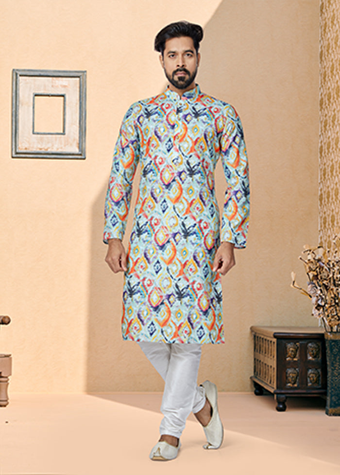 Multicolor Cotton 2 Pc Kurta Pajama Set