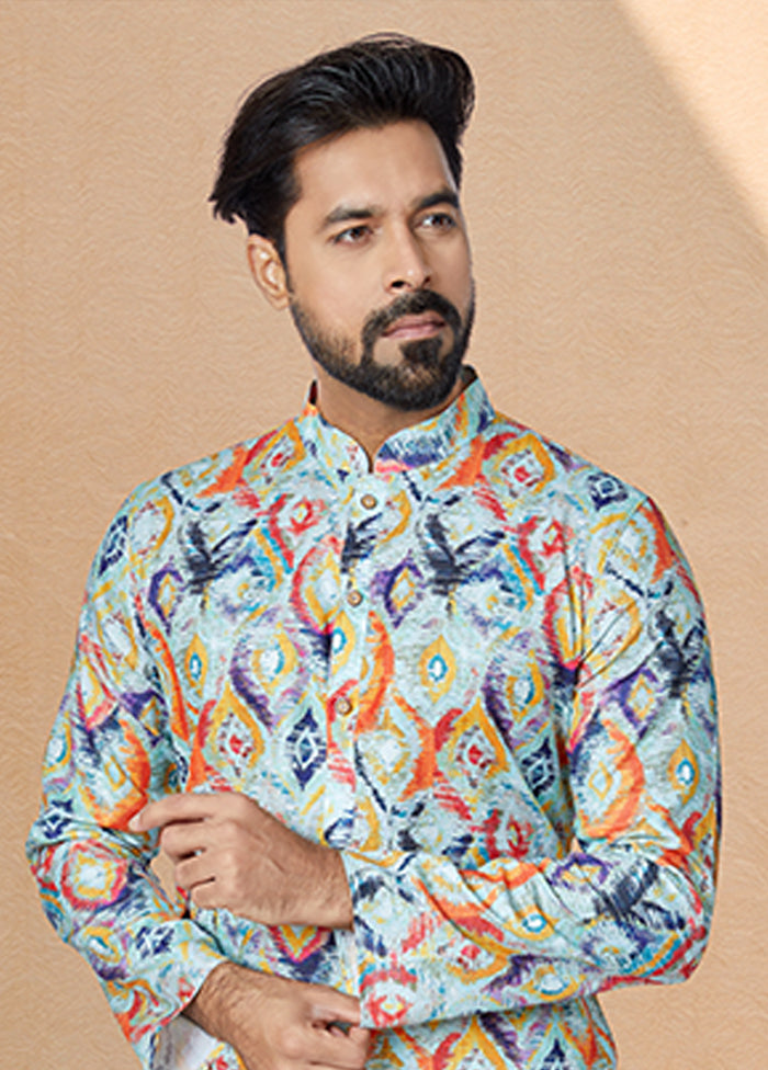 Multicolor Cotton 2 Pc Kurta Pajama Set