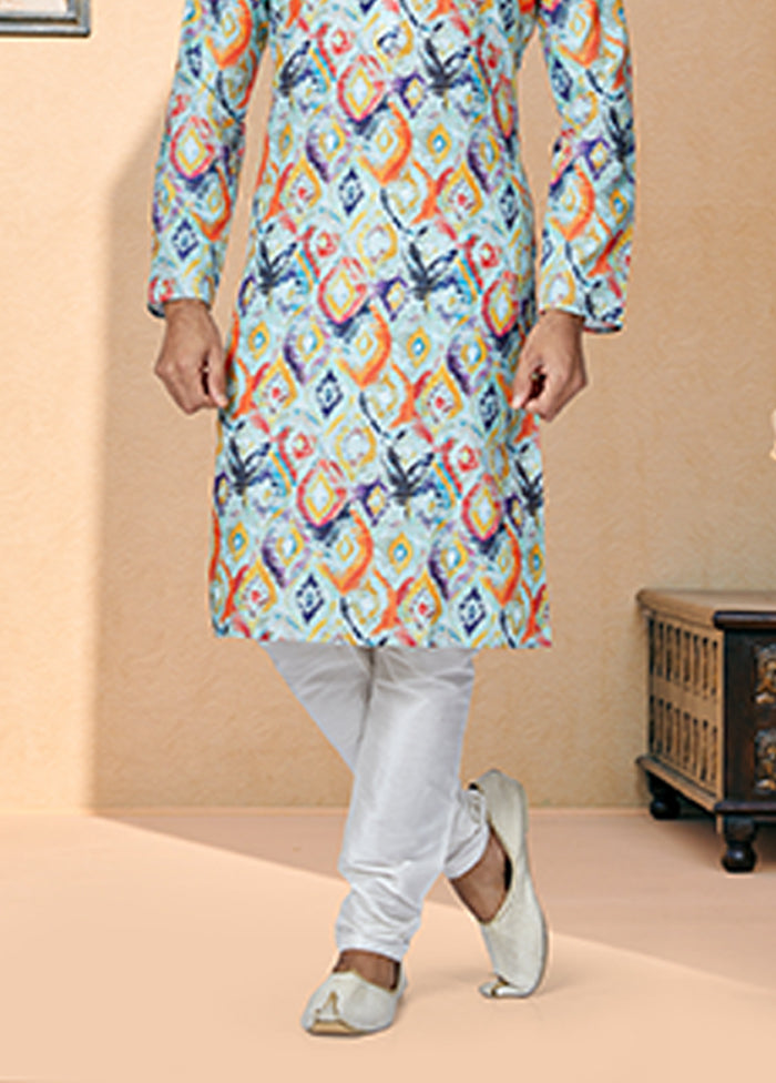 Multicolor Cotton 2 Pc Kurta Pajama Set
