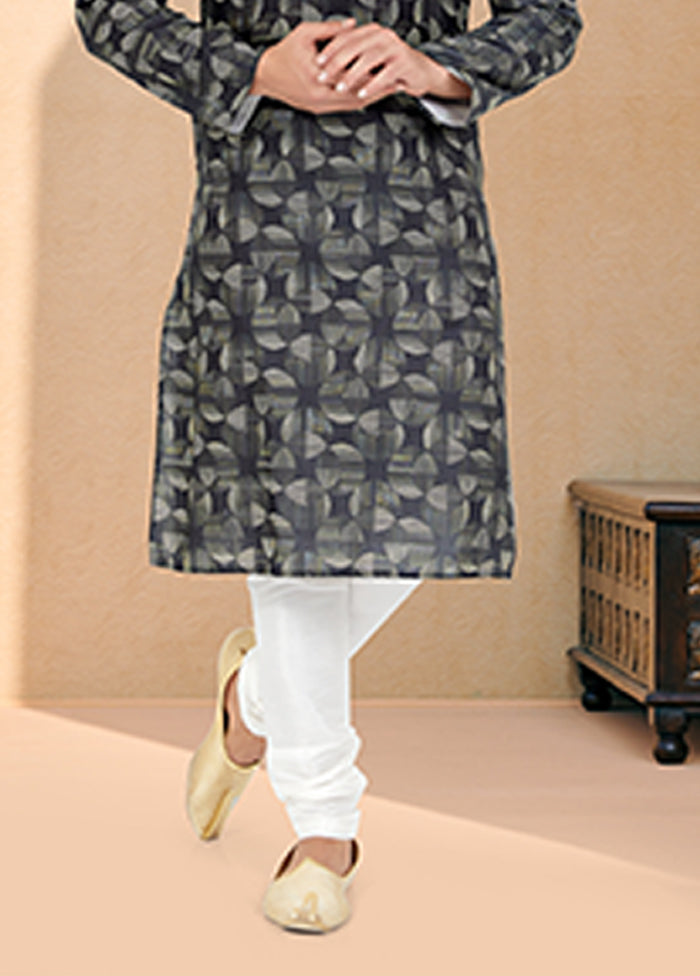 Black Cotton 2 Pc Kurta Pajama Set
