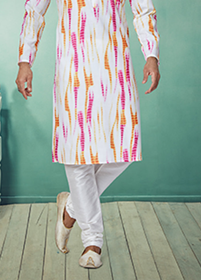 White Cotton 2 Pc Kurta Pajama Set