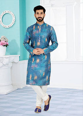 Multicolor Silk 2 Pc Kurta Pajama Set