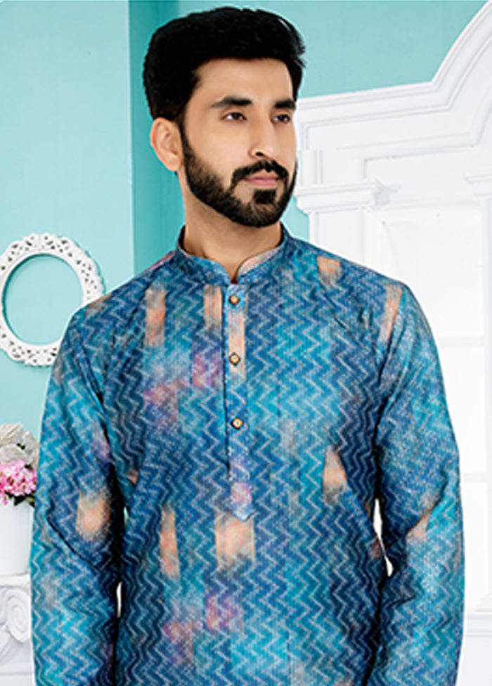 Multicolor Silk 2 Pc Kurta Pajama Set