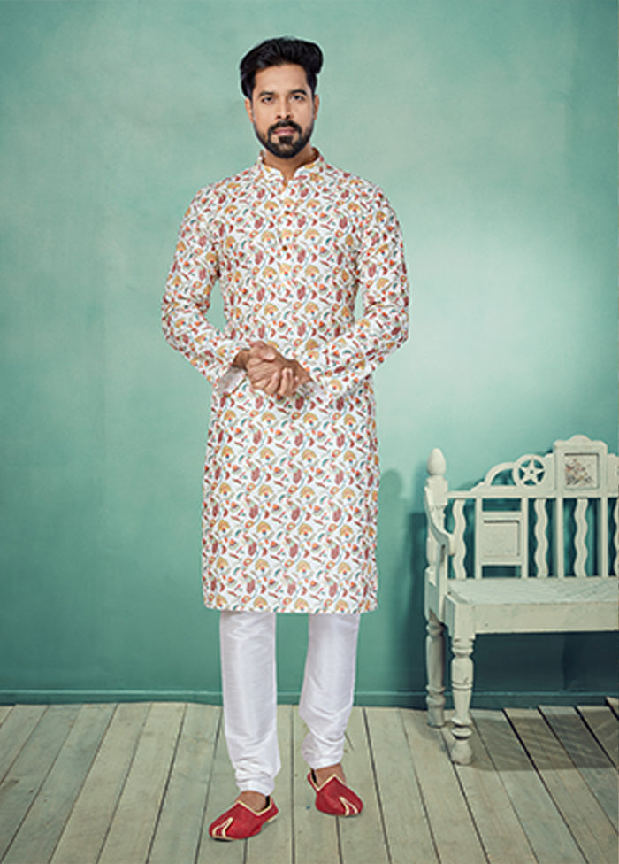 Multicolor Silk 2 Pc Kurta Pajama Set
