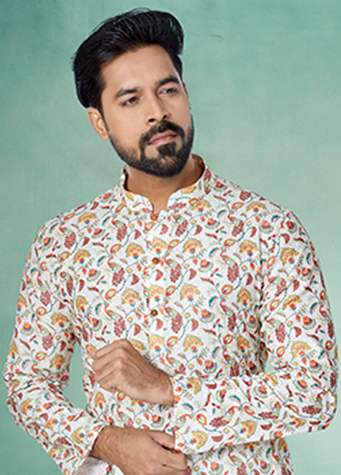 Multicolor Silk 2 Pc Kurta Pajama Set
