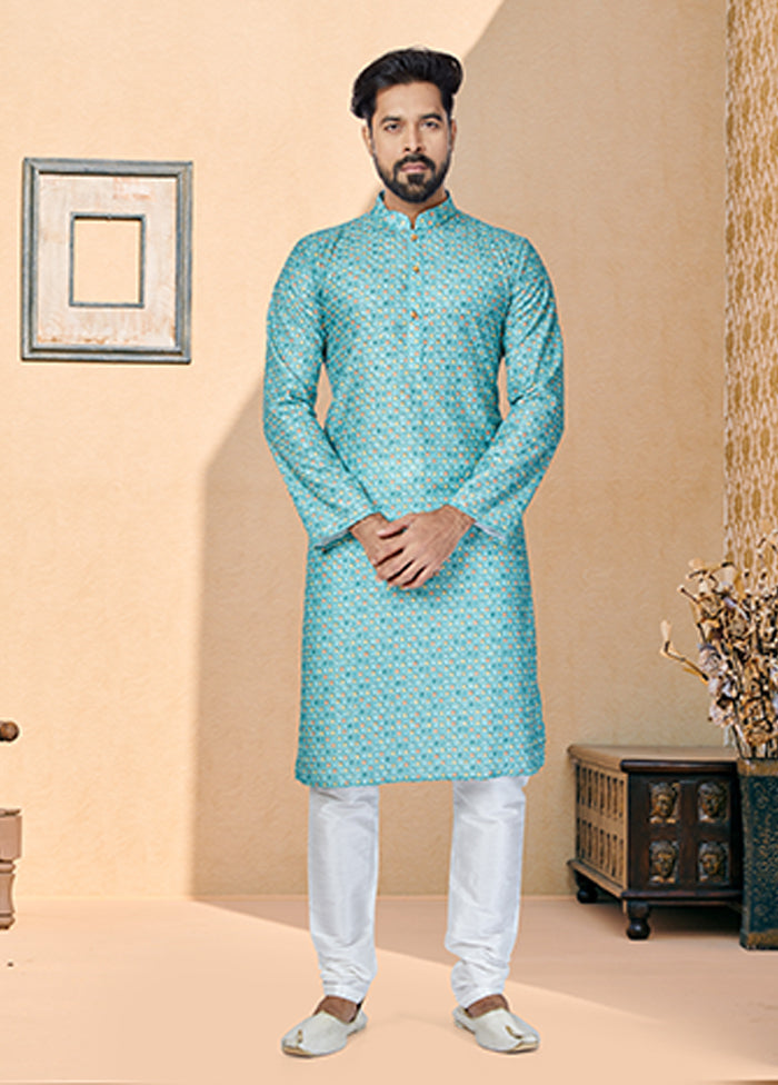 Multicolor Silk 2 Pc Kurta Pajama Set