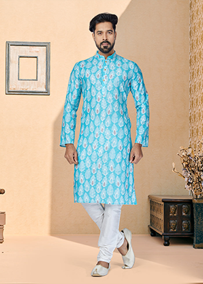 Multicolor Silk 2 Pc Kurta Pajama Set
