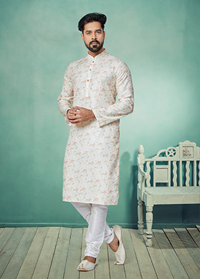Multicolor Silk 2 Pc Kurta Pajama Set