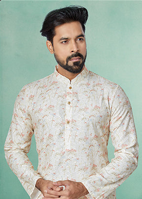 Multicolor Silk 2 Pc Kurta Pajama Set