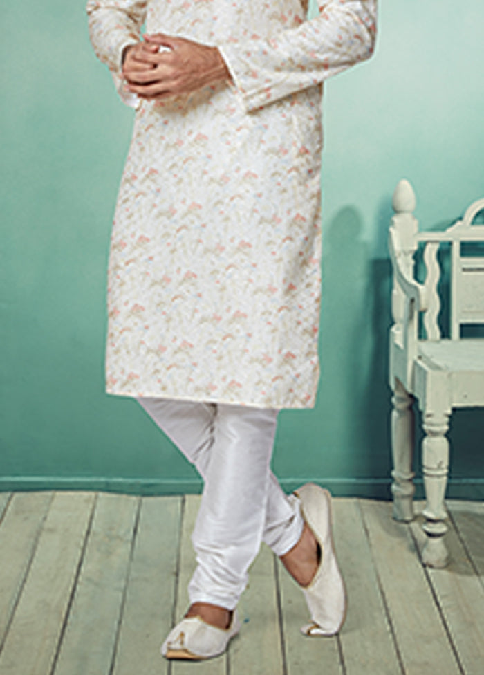 Multicolor Silk 2 Pc Kurta Pajama Set