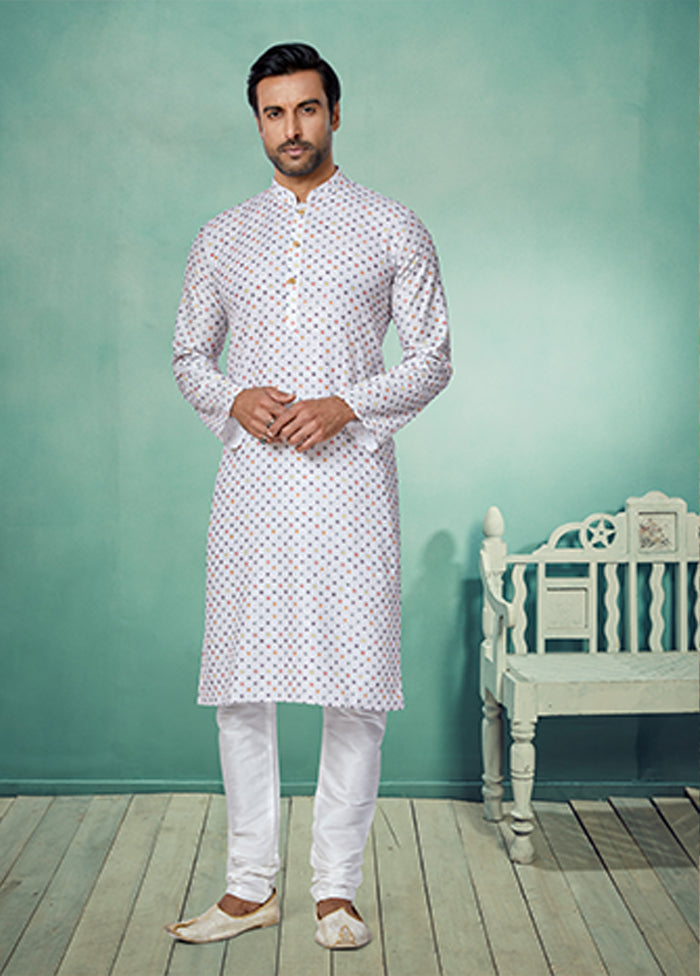 Multicolor Silk 2 Pc Kurta Pajama Set
