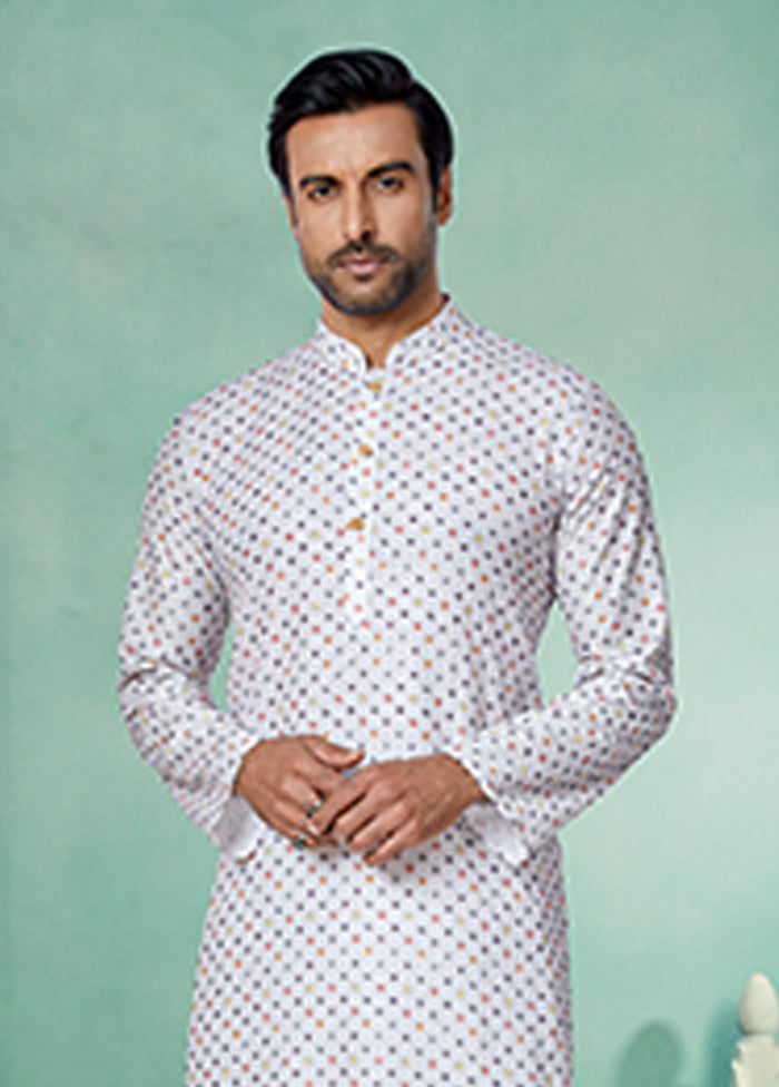 Multicolor Silk 2 Pc Kurta Pajama Set