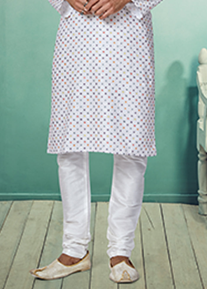 Multicolor Silk 2 Pc Kurta Pajama Set