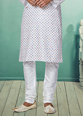Multicolor Silk 2 Pc Kurta Pajama Set