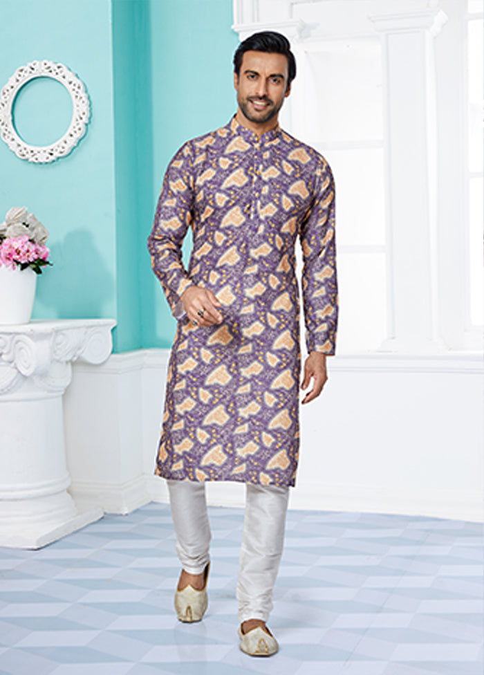 Multicolor Silk 2 Pc Kurta Pajama Set