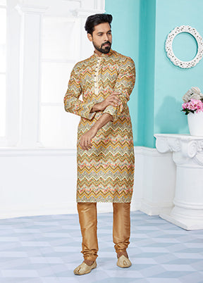 Multicolor Silk 2 Pc Kurta Pajama Set