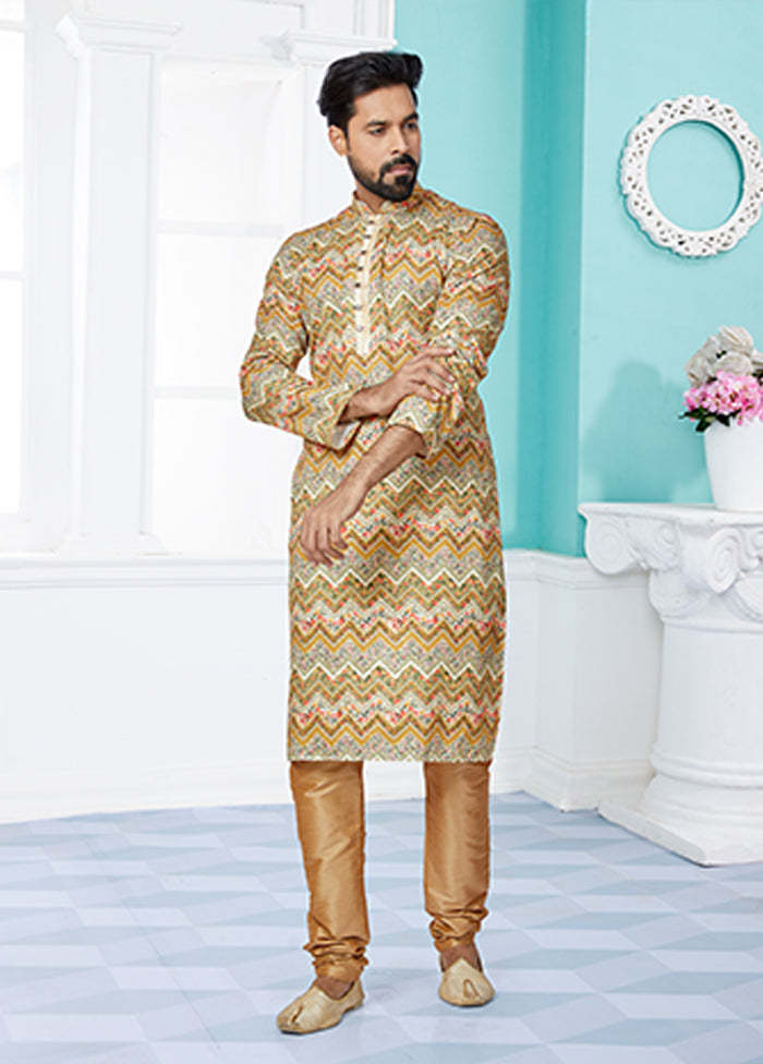 Multicolor Silk 2 Pc Kurta Pajama Set