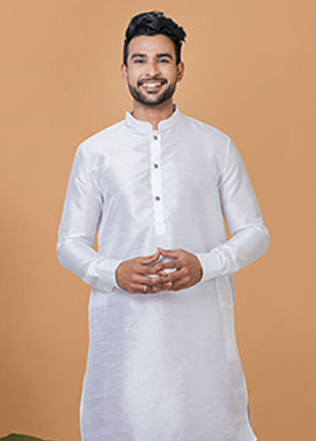 White Silk Kurta & Dhoti Set