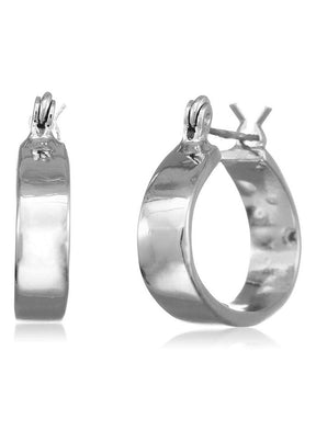 Estele Rhodium Plated Elliptical Hoop Earrings - Indian Silk House Agencies