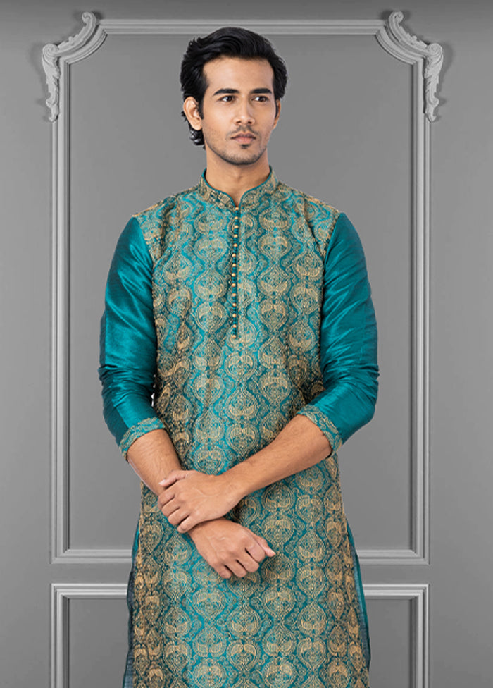 Multicolor Silk 2 Pc Kurta Pajama Set