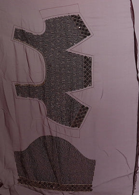 Purple Handloom Pure Georgette Saree With Blouse Piece