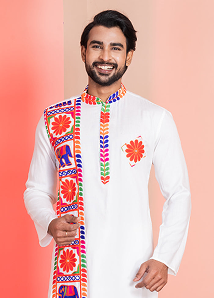 White Silk Kurta & Pajama Set