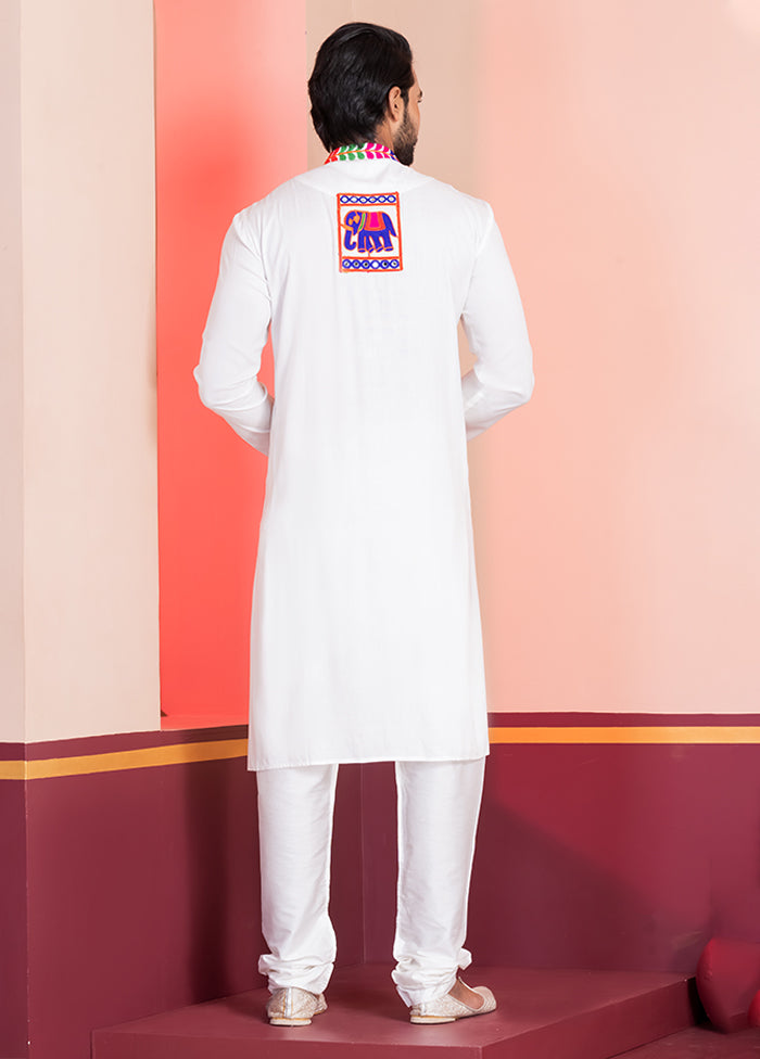 White Silk Kurta & Pajama Set