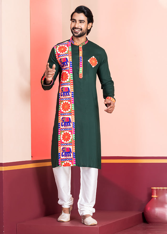 Green Silk Kurta & Pajama Set
