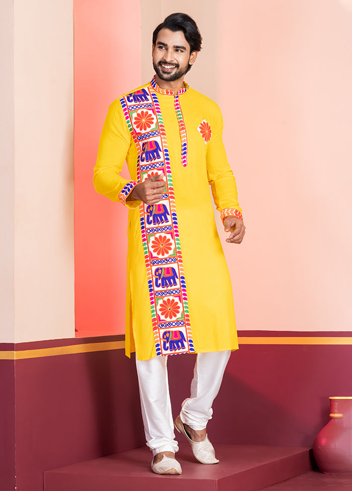 Yellow Silk Kurta & Pajama Set