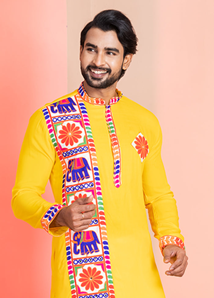 Yellow Silk Kurta & Pajama Set