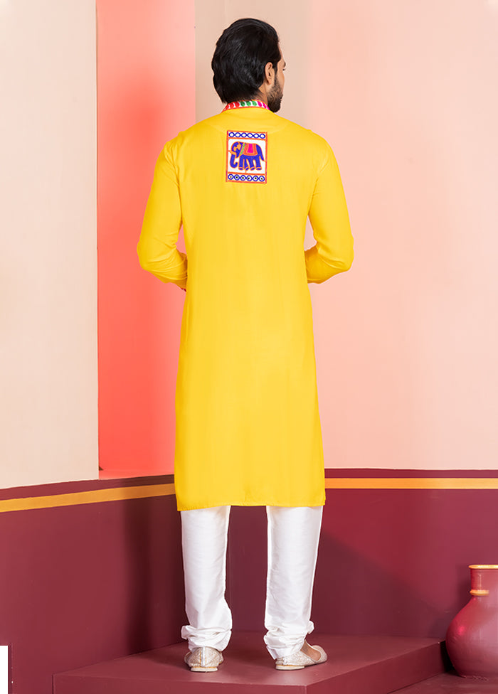 Yellow Silk Kurta & Pajama Set