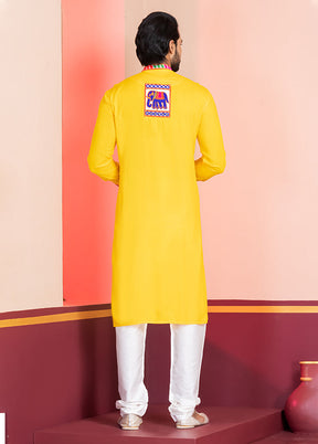 Yellow Silk Kurta & Pajama Set